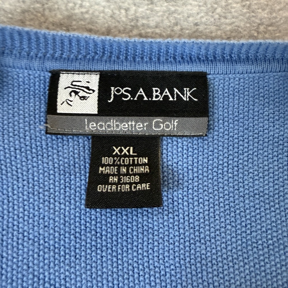 Jos A. Bank Leadbetter Golf Sweater  EST Mens XXL Blue 100% Cotton VNeck Knit - Picture 5 of 7